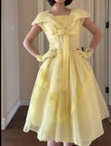 Ndyad Yellow A-Line Fashion Dress HZ1024