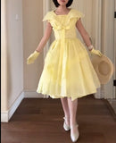 Ndyad Yellow A-Line Fashion Dress HZ1024