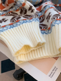 Ndyad Fair Isle Vintage Deer Jacquard Sweater HZ1024