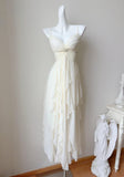 Ndyad Spaghetti Straps Chiffon A-Line Short Prom Dresses Birthday Party Dress HZ1024