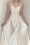 Ndyad Champagne Spaghetti Straps Guest Dresses Sheath Pleated Chiffon Fashion Prom Dress with Backless HZ1024