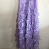 Ndyad Lilac V-neck Lace Long Prom Dresses A-line Backless Evening Gowns HZ1024