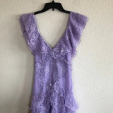 Ndyad Lilac V-neck Lace Long Prom Dresses A-line Backless Evening Gowns HZ1024