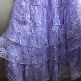 Ndyad Lilac V-neck Lace Long Prom Dresses A-line Backless Evening Gowns HZ1024