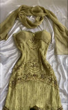 Ndyad Spaghetti Straps Mermaid Lace Chiffon Prom Dresses with Beading HZ1024