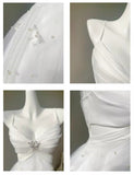 Ndyad Pearl Butterfly Tulle White French A-Line Spaghetti Straps Birthday Dresses HZ1024