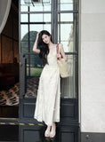 Ndyad Butterfly Embroidery Dress French Summer Vacation Waist Gentle Dress HZ1024