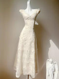 Ndyad Butterfly Embroidery Dress French Summer Vacation Waist Gentle Dress HZ1024