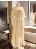 Ndyad Palace Style Lace Chiffon Prom Dresses Fairytale Birthday Evening Gowns HZ1024
