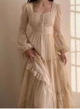 Ndyad Palace Style Lace Chiffon Prom Dresses Fairytale Birthday Evening Gowns HZ1024