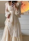 Ndyad Palace Style Lace Chiffon Prom Dresses Fairytale Birthday Evening Gowns HZ1024