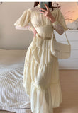 Ndyad Palace Style Lace Chiffon Prom Dresses Fairytale Birthday Evening Gowns HZ1024