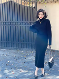 Ndyad turtleneck two-piece knitted sweater dress HZ1024