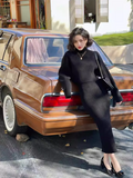 Ndyad turtleneck two-piece knitted sweater dress HZ1024