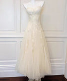 Ndyad Light Apricot Spaghetti Straps Tulle A-Line Birthday Prom Dresses HZ1024