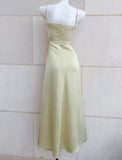 Ndyad French Spaghetti Strap Satin Mermaid Evening Gowns HZ1024