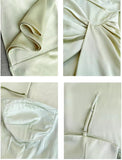 Ndyad French Spaghetti Strap Satin Mermaid Evening Gowns HZ1024