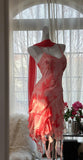 Ndyad Vintage Spaghetti Straps Chiffon Ruffle Bodycon Short Prom Dresses HZ1024