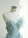 Ndyad Neck Mermaid Tulle Sequins Elegant Long Prom Dresses Exquisite Embroidery Applique Train Wedding Dress HZ1024