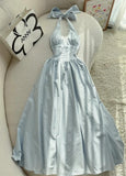 Ndyad Halter Neck A-Line Prom Dresses Simple Birthday Dress HZ1024