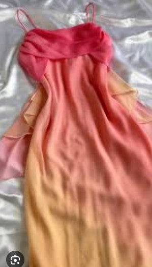 Ndyad Pink Sheath Spaghetti Straps Fairytale Chiffon Long Prom Dresses Vintage Party Dress HZ1024
