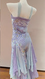 Ndyad Vintage Purple Halter Chiffon A-Line Beaded Prom Dresses Unique Evening Gowns HZ1024