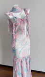 Ndyad Multicolor Chiffon Spaghetti Straps Ruffled Sheath Backless Party Dresses HZ1024