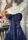 Ndyad Navy Strapless Satin Mermaid Short Party Dresses HZ1024