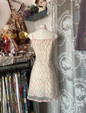 Ndyad Spaghetti Straps Printed Chiffon Pink Sheath Short Party Dresses Homecoming Dresses HZ1024