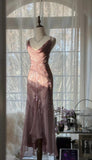 Ndyad Dusty Pink Spaghetti Straps Mermaid Chiffon Beading Prom Dresses Elegant Party Dress HZ1024