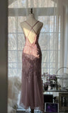 Ndyad Dusty Pink Spaghetti Straps Mermaid Chiffon Beading Prom Dresses Elegant Party Dress HZ1024