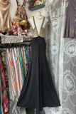 Ndyad Black Scoop Sheath Chiffon Long Prom Dresses Backless Formal Evening Gowns HZ1024