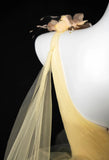 Ndyad Yellow One Shoulder A-Line Tulle Prom Dresses Formal Birthday Evening Gowns HZ1024