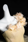 Ndyad Yellow One Shoulder A-Line Tulle Prom Dresses Formal Birthday Evening Gowns HZ1024