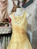 Ndyad Butter Yellow Evening Gowns Round Neck A-Line Tulle Party Dress HZ1024