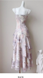 Ndyad Purple Spaghetti Straps A-Line Chiffon Prom Dresses Evening Gowns with Ruffles HZ1024