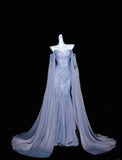 Ndyad Gray Purple Sweetheart Mermaid Satin Mask Prom Dresses Formal Evening Gowns HZ1024