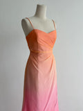 Ndyad Gradient Orange Pink Spaghetti Straps A-Line Chiffon Prom Dresses Y2K Evening Gowns HZ1024