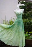 Ndyad Gradient Green Spaghetti Strap A-Line Long Party Dress Birthday Prom Dress HZ1024
