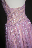 Ndyad Purple Square Neck A-Line Sequin Prom Dresses Sweet Birthday Party Dress HZ1024