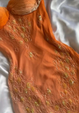 Ndyad Gradient Orange Spaghetti Straps Chiffon Lace Sheath Prom Dresses Elegant Evening Dress Gowns HZ1024