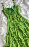 Ndyad Bud Green Spaghetti Straps Bodycon Beaded Chiffon Short Prom Dresses Vintage Party Dresses with Appliques HZ1024