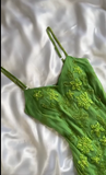 Ndyad Bud Green Spaghetti Straps Bodycon Beaded Chiffon Short Prom Dresses Vintage Party Dresses with Appliques HZ1024