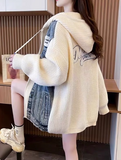 Ndyad patchwork hooded zip-up cardigan jacket HZ1024