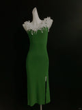 Ndyad Forest Green Square Neck Bodycon Short Party Dress HZ1024
