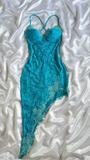 Ndyad Blue Sweetheart Bodycon Party Dress Lace Short Prom Dresses HZ1024