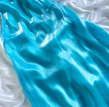 Ndyad Blue Satin Strapless A-Line Prom Dresses Birthday Evening Dresses HZ1024