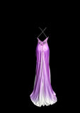 Ndyad Purple V-neck Mermaid Satin Backless Prom Dresses Formal Evening Gowns HZ1024
