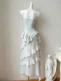 Ndyad Spaghetti Straps Chiffon Hi-Lo Party Dress Short Prom Dresses HZ1024