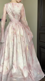 Ndyad Pink V-neck A-Line Chiffon Party Dresses HZ1024
